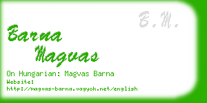 barna magvas business card